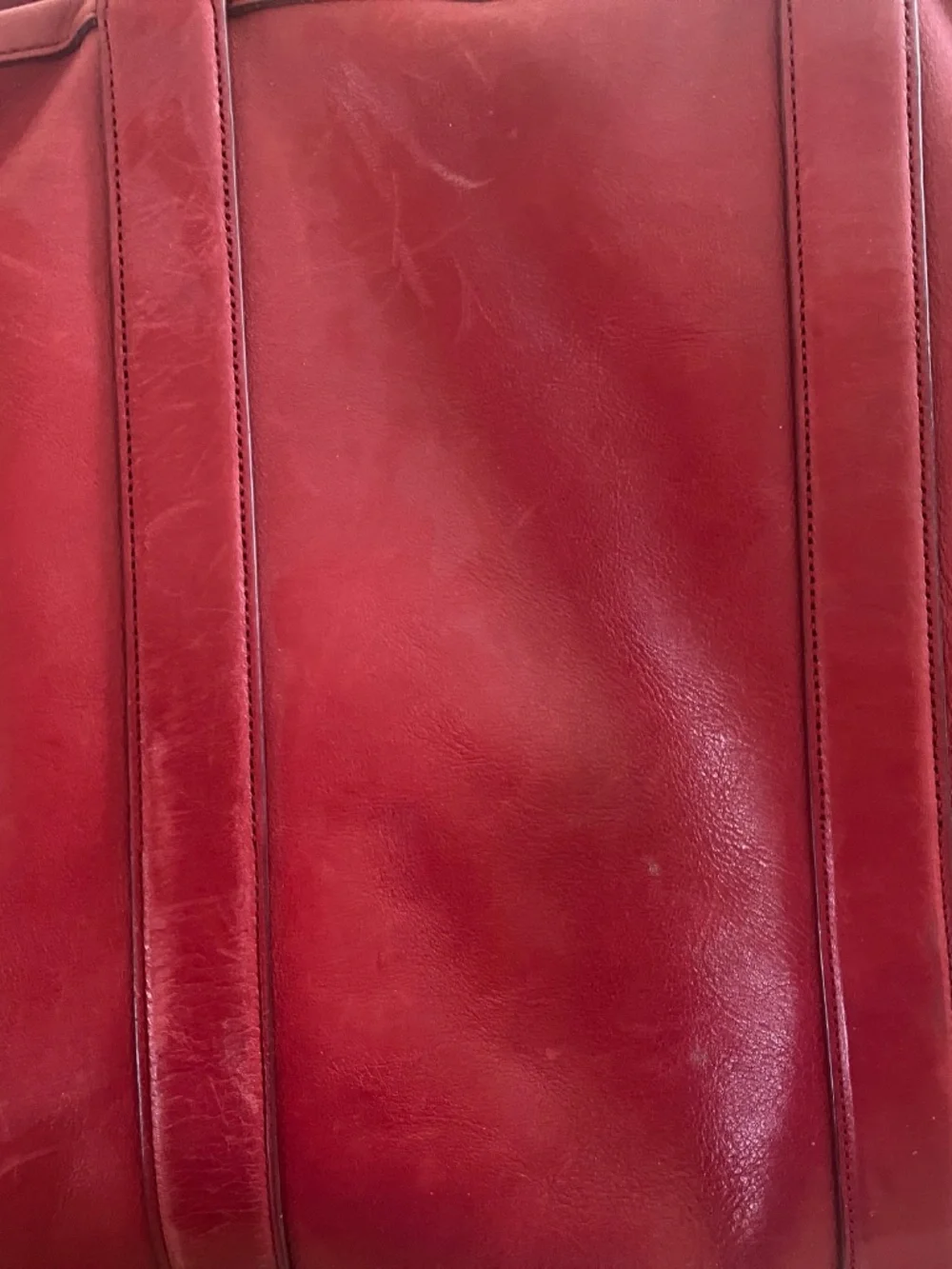 Vintage Red Leather Weekender Coach Bag - Picture 2 of 11